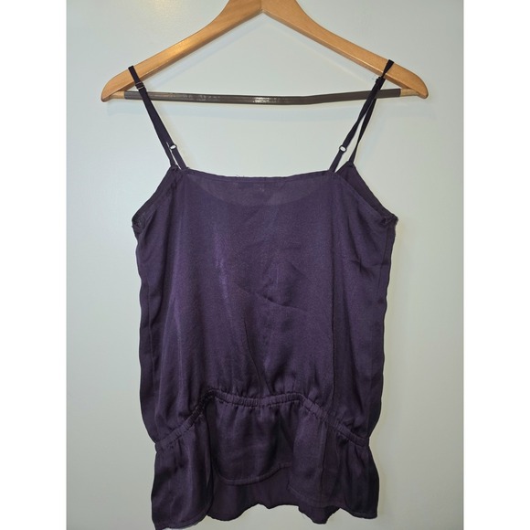 Y2K Satin & Lace Cami Tank Purple Jewel Coquette Grunge Preppy Goth Size Med - Picture 2 of 5
